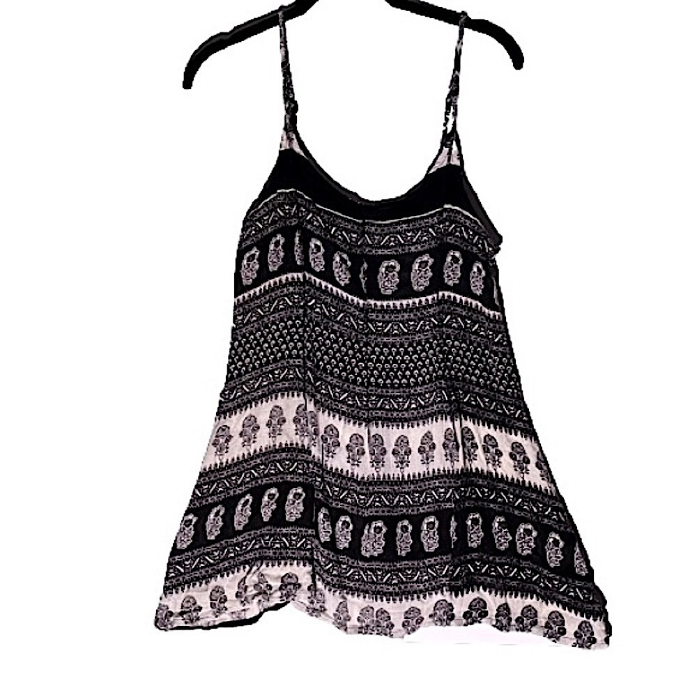 Ragstock Black & White Bohemian Mini Sundress